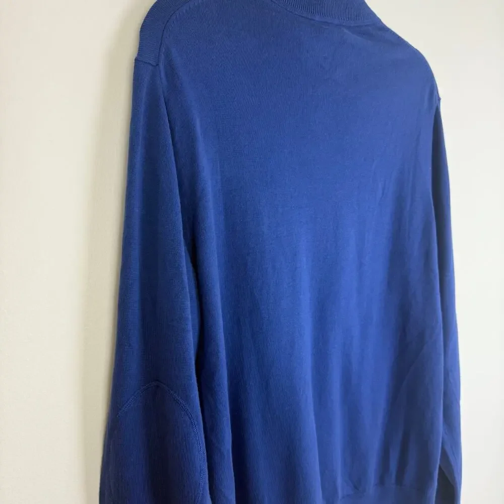 NWT Cutter & Buck Mens Buffalo Bills Quarter-Zip Long Sleeve Blue Sweater Medium